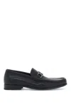 Ferragamo Grandioso Logo Front Slide-in Loafers In Black