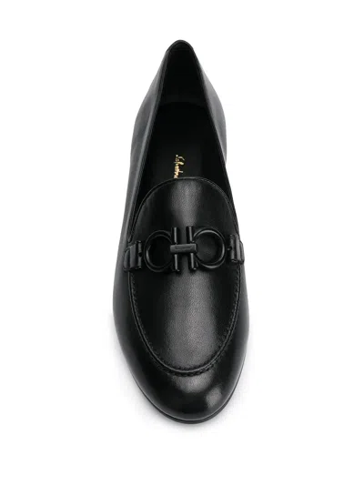 Ferragamo Loafers With Buckle Detail In Black