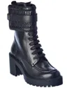 Ferragamo Shiraz Leather Bootie In Blue