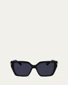 Ferragamo Logo Acetate & Metal Butterfly Sunglasses In Black