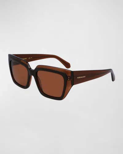 FERRAGAMO LOGO ACETATE BUTTERFLY SUNGLASSES