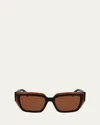 Ferragamo Logo Acetate Butterfly Sunglasses In Transparent Khaki/green