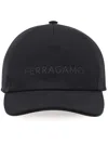 Ferragamo Logo-appliqué Baseball Cap In Black