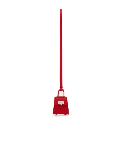 Ferragamo Logo Bag Pendant In Red
