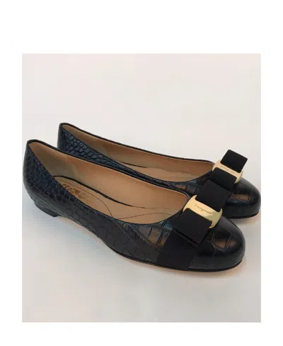 Ferragamo Women Vara Quilted Leather Ballet Flats In Black