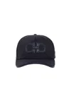 Ferragamo Leather-patch Logo Cap In Black