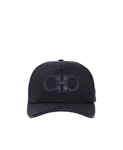 Ferragamo Logo Baseball Cap In Black