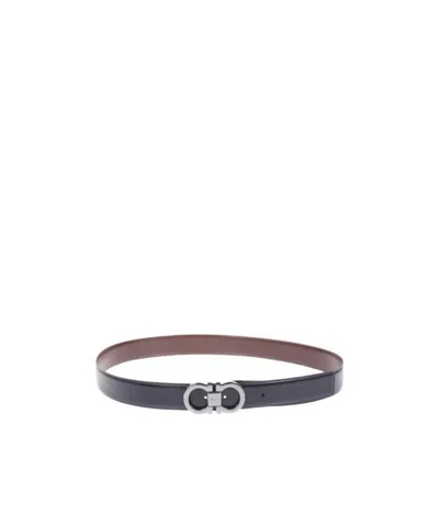 Ferragamo Logo Belt In Black