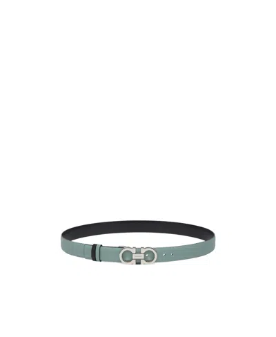 Ferragamo Gancini-buckle Leather Belt In Black