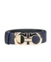 Ferragamo Leather Reversible Belt In Black