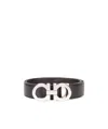 Ferragamo Logo Belt In Black