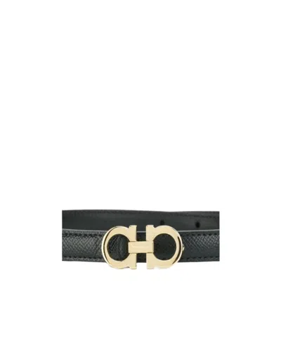 Ferragamo Logo Belt In Black