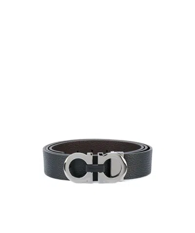 Ferragamo Logo Belt In Black
