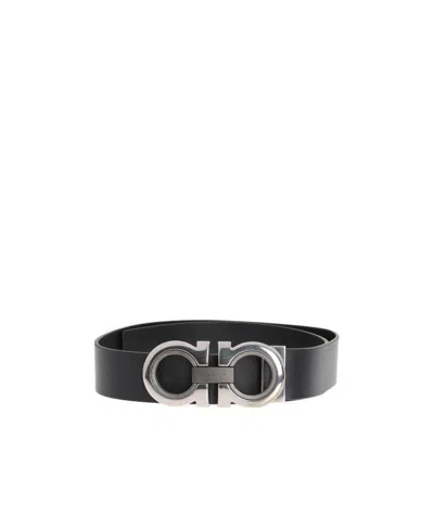 Ferragamo Logo Belt In Black