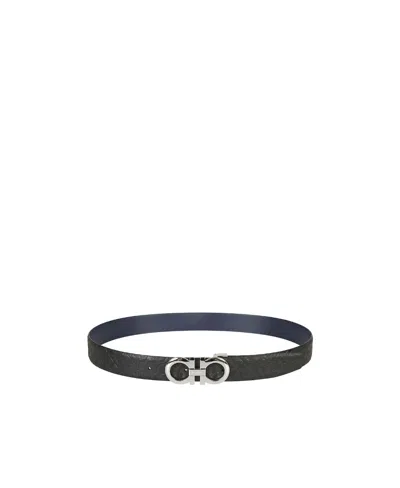 Ferragamo Logo Belt In Black