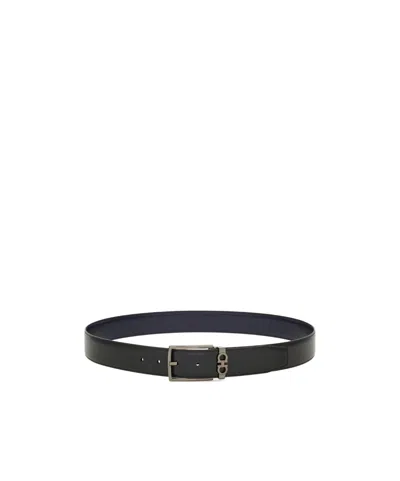 Ferragamo Logo Belt In Black
