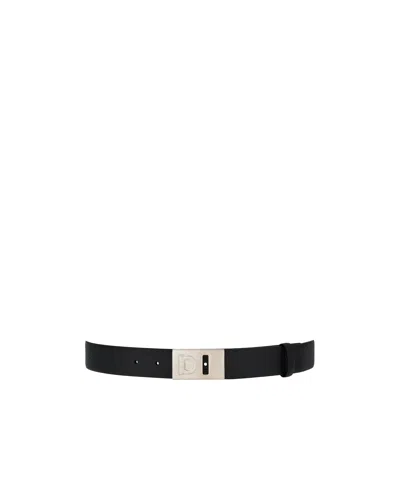 Ferragamo Fixed Leather Belt In Black