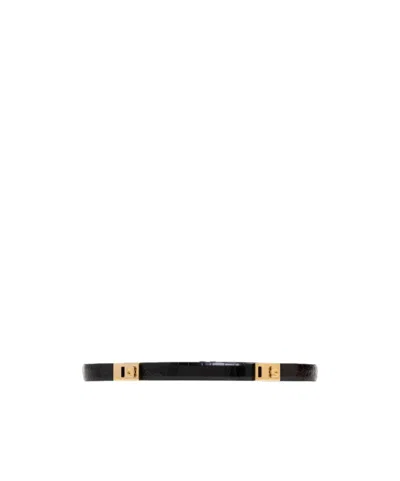 Ferragamo Logo Belt In Black