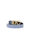 Ferragamo Logo Belt In Blue