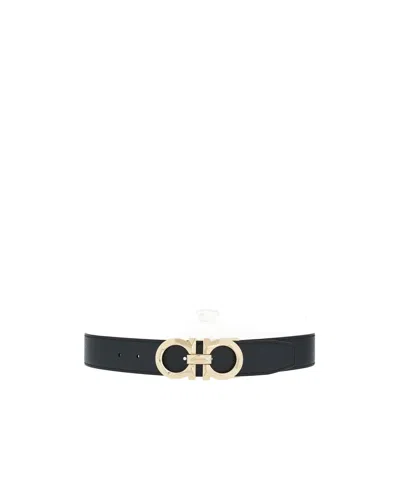 Ferragamo Logo Belt In White