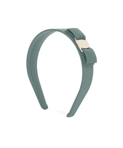 Ferragamo Logo Bowknot Hair Decoration In Green