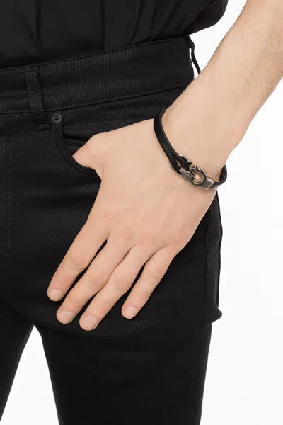 Ferragamo Logo Bracelet In Black