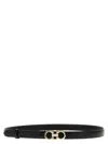 Ferragamo Logo Buckle Belt In Black