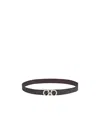 Ferragamo Reversible And Adjustable Gancini Belt In Black