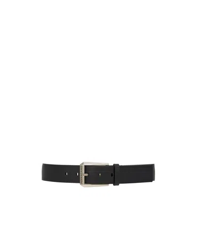 Ferragamo Logo Buckle Belt In Black