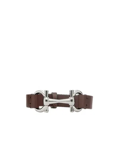 Ferragamo Logo Buckle Bracelet In Yellow