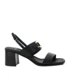 Ferragamo Sandals Block Heel Gancini Buckle In Black