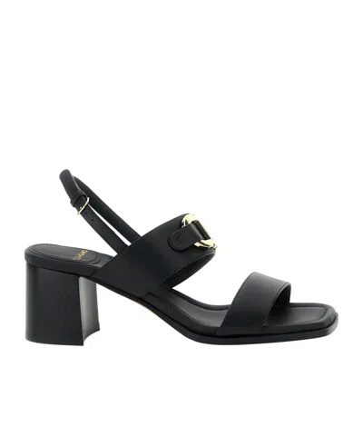 FERRAGAMO LOGO BUCKLE HIGH-HEELED SANDALS