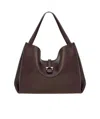 Ferragamo Logo Buckle Large Handbag In Black