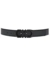 Ferragamo Logo-buckle Leather Belt In Grey