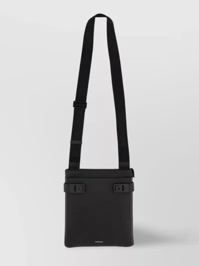 Ferragamo Logo Buckle Rectangular Shoulder Bag In Black