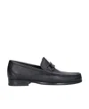 Ferragamo Leather David Loafer With Gancini Hook For Men In Black