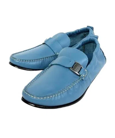 Ferragamo Logo Business Casual Shoes In Blue
