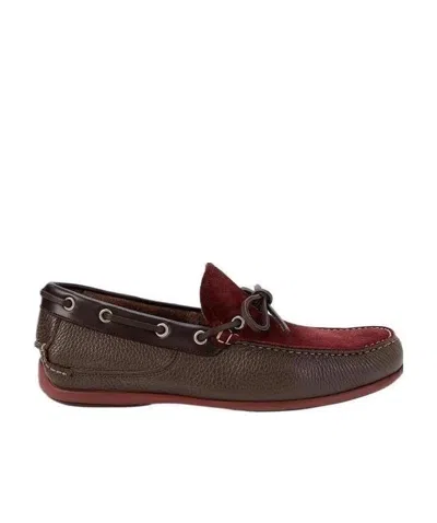 Ferragamo Logo Business Casual Shoes In Brown