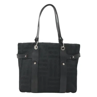 Pre-owned Ferragamo Logo Canvas Tote Bag () In Black