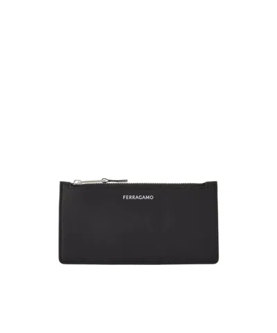 Ferragamo Logo Card Holder In Black