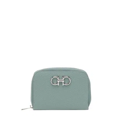 Ferragamo Logo Card Holder In Gray