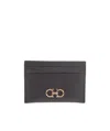 Ferragamo Salvatore Gancini Credit Card Holder In Black