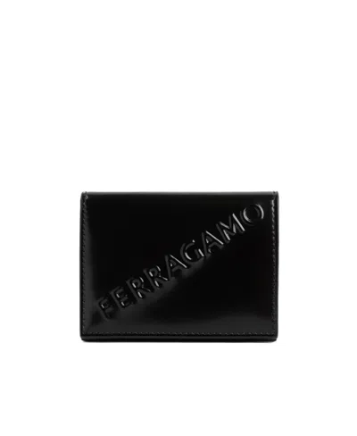 Ferragamo Logo Card Pack In Black