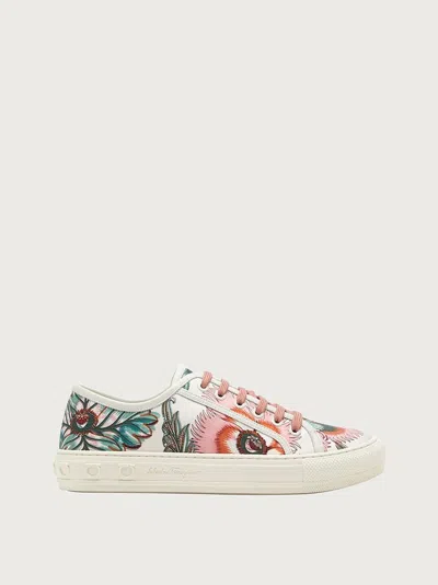 Ferragamo Logo Casual Sneakers In White