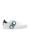Ferragamo Gancini-print Low-top Sneakers In White