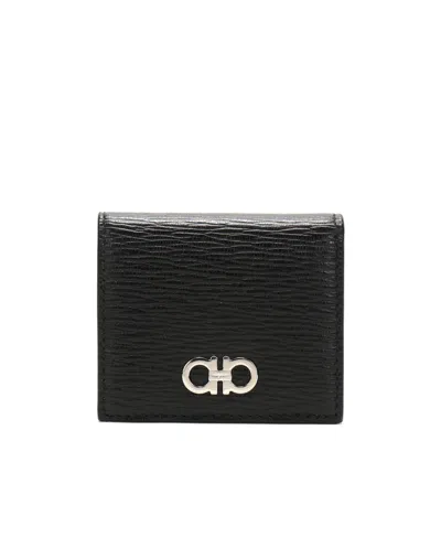 Ferragamo Logo Change Wallet In Black