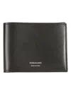 Ferragamo Florence Black Bi-fold Wallet With Logo Lettering On The Front In Leather Man In Black