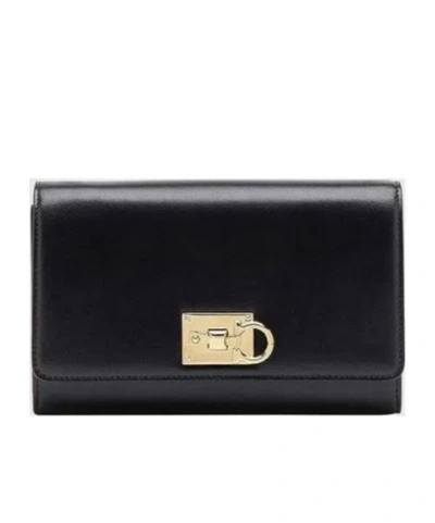 Ferragamo Gancini Mini Shoulder Bag In Black