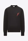 Ferragamo Logo-embroidered Sweatshirt In Black
