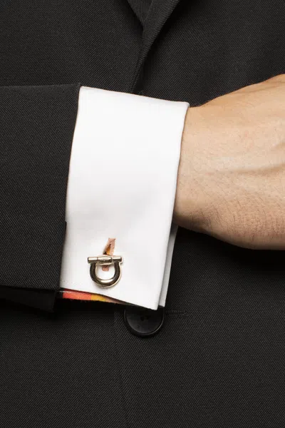 Ferragamo Gancini Cufflinks In Silver